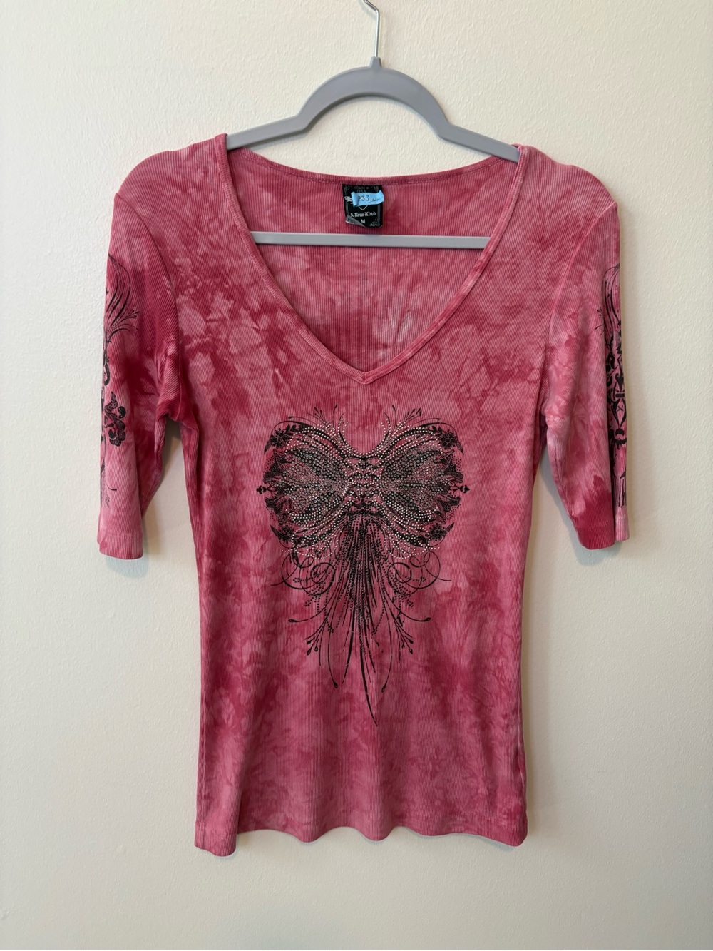 Insane Y2K McBling Bling Pink Top by Sledge Sz Medium